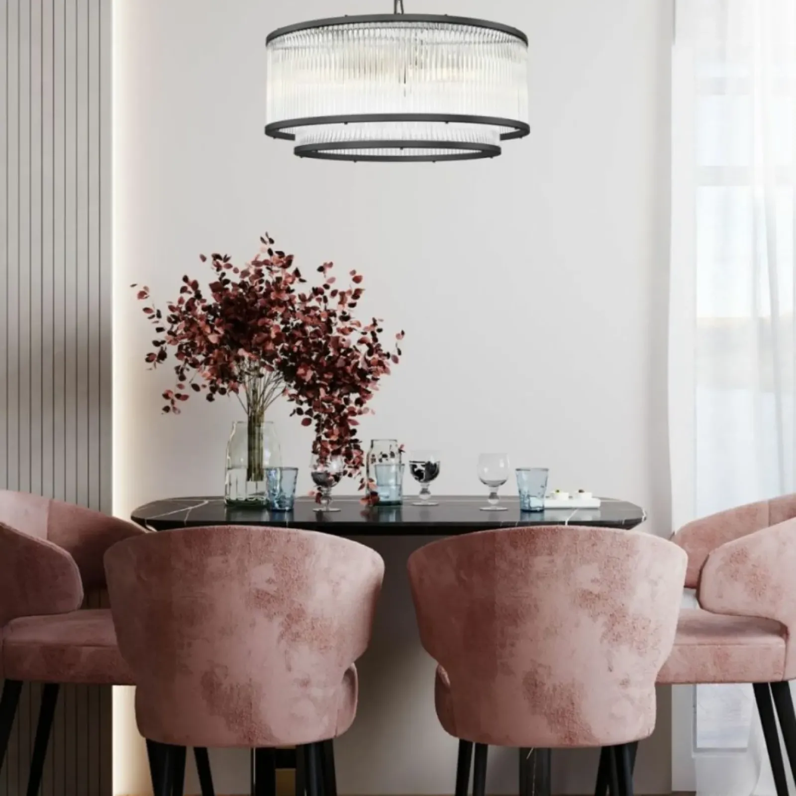 Sklep Kaja Szeroka lampa wisząca z podwójnym kloszem P0528-06H-P7AC SERGIO | Kaja New