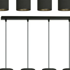 Sklep Kaja Szeroka lampa wisząca z wąskimi abażurami 1067/6 BENTE | Kaja czarny Discount