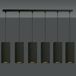 Sklep Kaja Szeroka lampa wisząca z wąskimi abażurami 1067/6 BENTE | Kaja czarny Discount