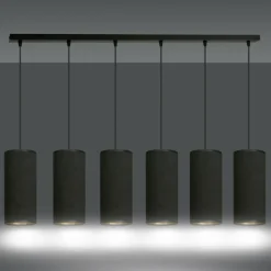 Sklep Kaja Szeroka lampa wisząca z wąskimi abażurami 1067/6 BENTE | Kaja czarny Discount