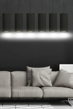 Sklep Kaja Szeroka lampa wisząca z wąskimi abażurami 1067/6 BENTE | Kaja czarny Discount