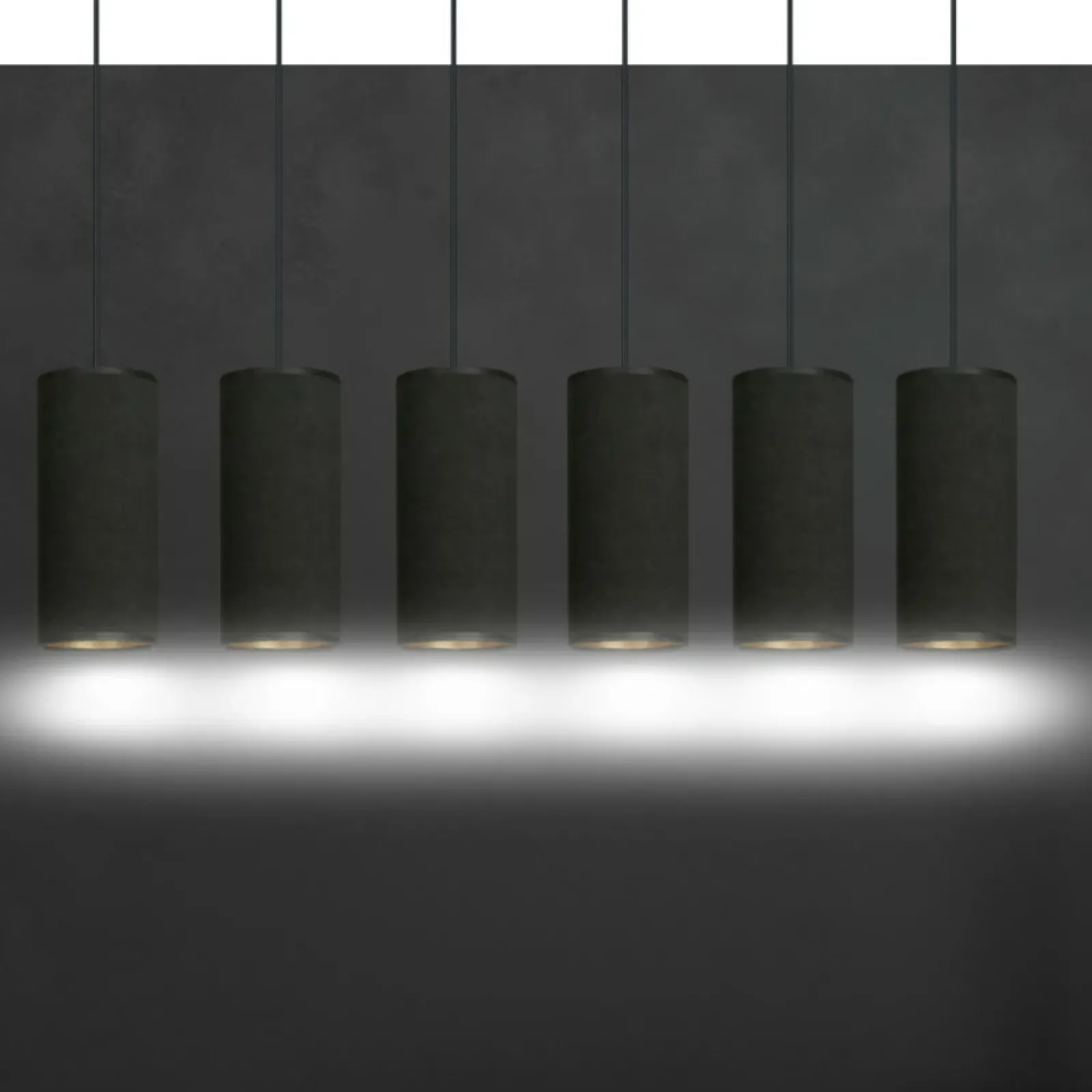 Sklep Kaja Szeroka lampa wisząca z wąskimi abażurami 1067/6 BENTE | Kaja czarny Discount