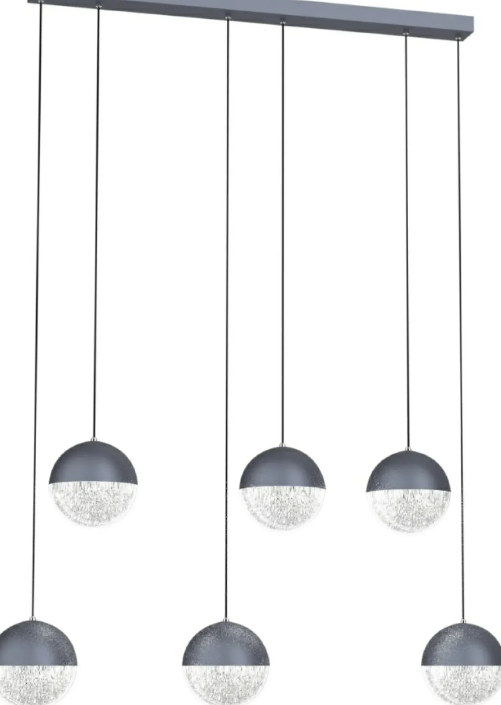 Sklep Kaja Szeroka, ledowa lampa wisząca do salonu A0031-360 FURNI | Kaja szary Outlet