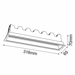 Sklep Kaja Szeroka listwa podtynkowa LED 20W 4000K ANT 3053 A-GLARE | Kaja* Oprawy Podtynkowe|Lampy Led