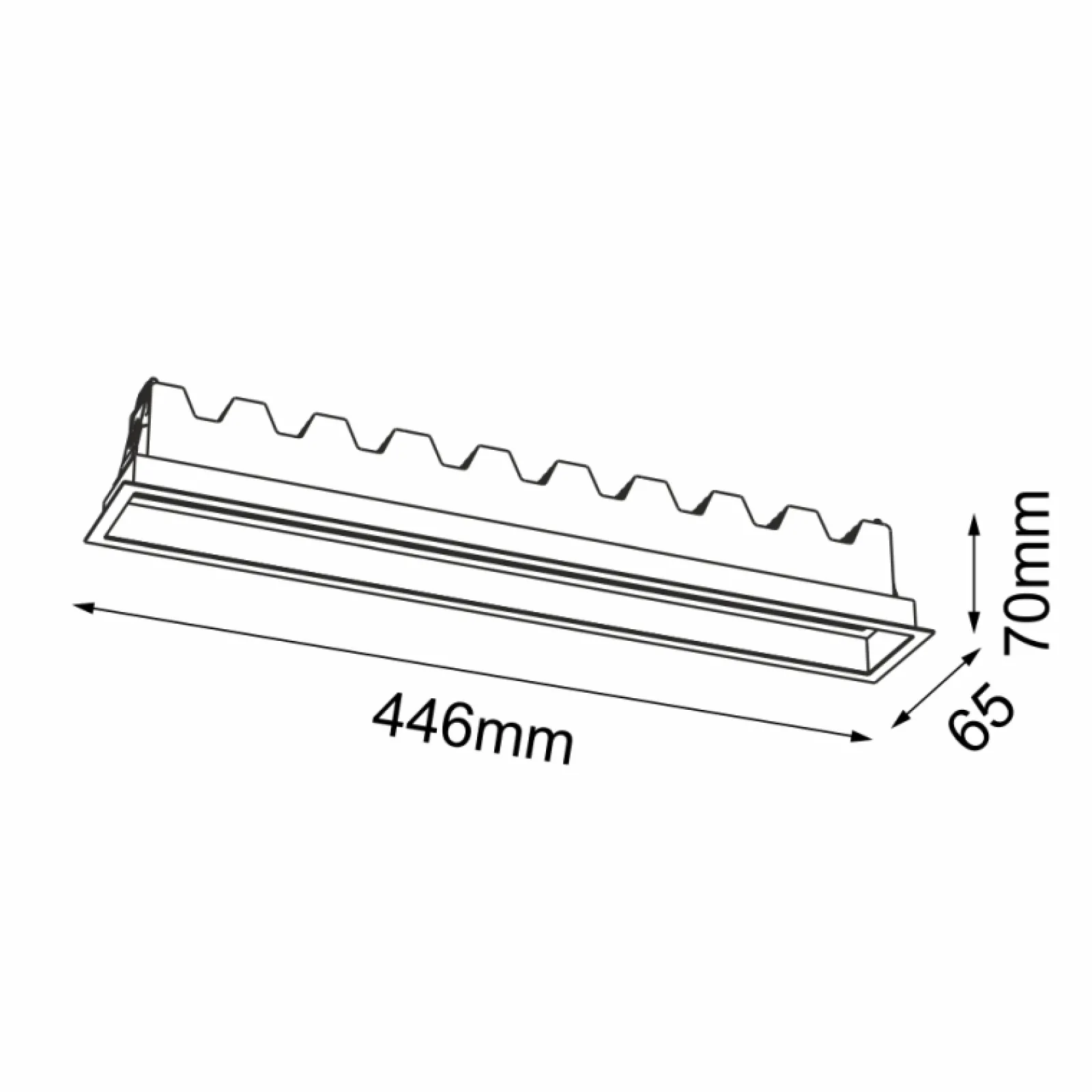 Sklep Kaja Szeroka listwa podtynkowa LED 30W 3000K ANT 3056 A-GLARE | Kaja* Oprawy Podtynkowe|Lampy Led