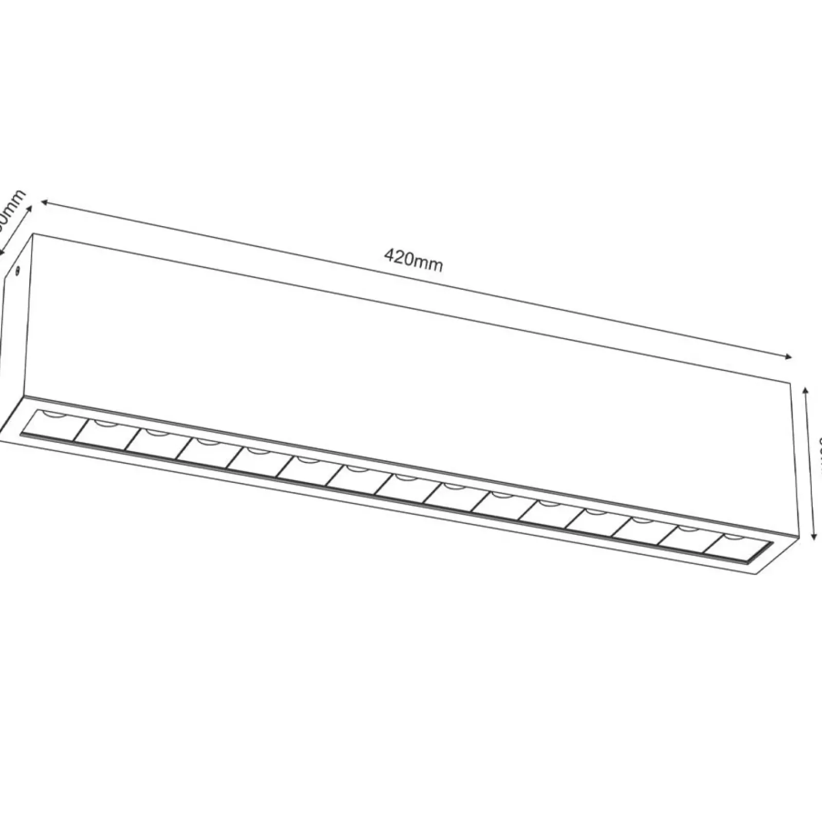 Sklep Kaja Szeroka listwa sufitowa do holu 9x42cm LED 3000K ANT 1045 serii A-GLARE* Lampy Led
