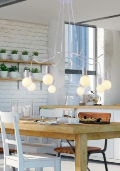 Sklep Kaja Szeroka, minimalistyczna lampa wisząca 38-71040 BASSO | Kaja białymatowy Store