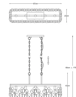 Sklep Kaja Szeroka, nietypowa lampa wisząca nad stół P0541-05B-SDAC - CAROLINE Best