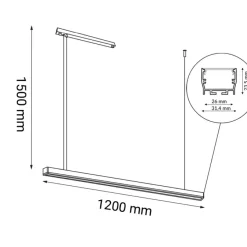 Sklep Kaja Szeroka, techniczna lampa LED 120cm 4000K ANT 1850 HIATE | Kaja Clearance