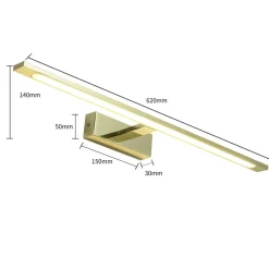 Sklep Kaja Szeroka, złota lampa ścienna LED GS-LWB-20W/3 GOLD ISLA | Kaja* Lampy Led