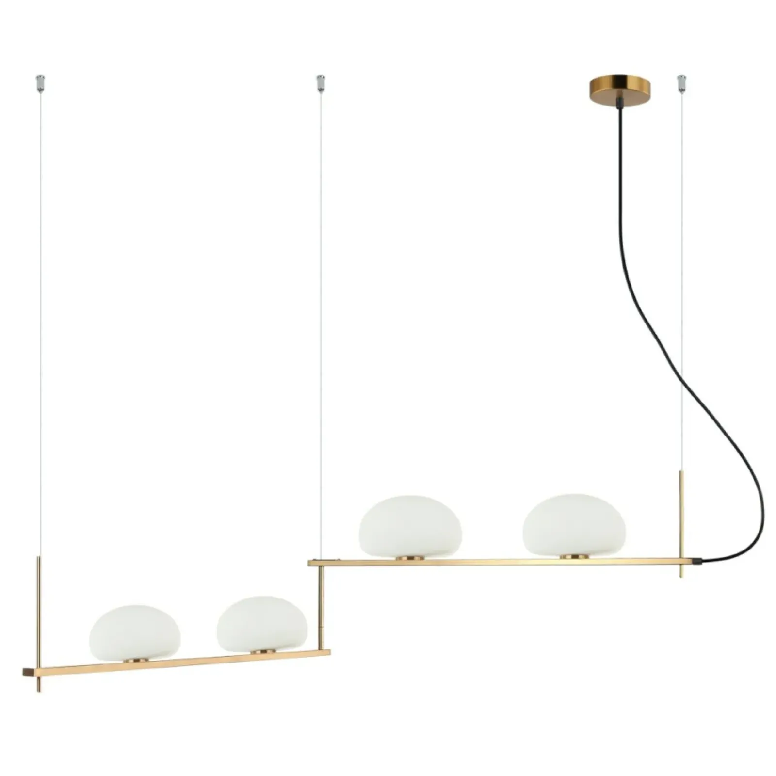 Sklep Kaja Szeroka, złota lampa wisząca do salonu PND-357784-BRO+W z serii KERNIO Cheap