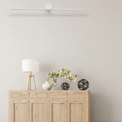 Sklep Kaja Szeroki, biały kinkiet nad obraz LP-777/1W L WH z serii MODERN SLIM* Lampy Led