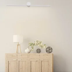 Sklep Kaja Szeroki, biały kinkiet nad obraz LP-777/1W L WH z serii MODERN SLIM* Lampy Led