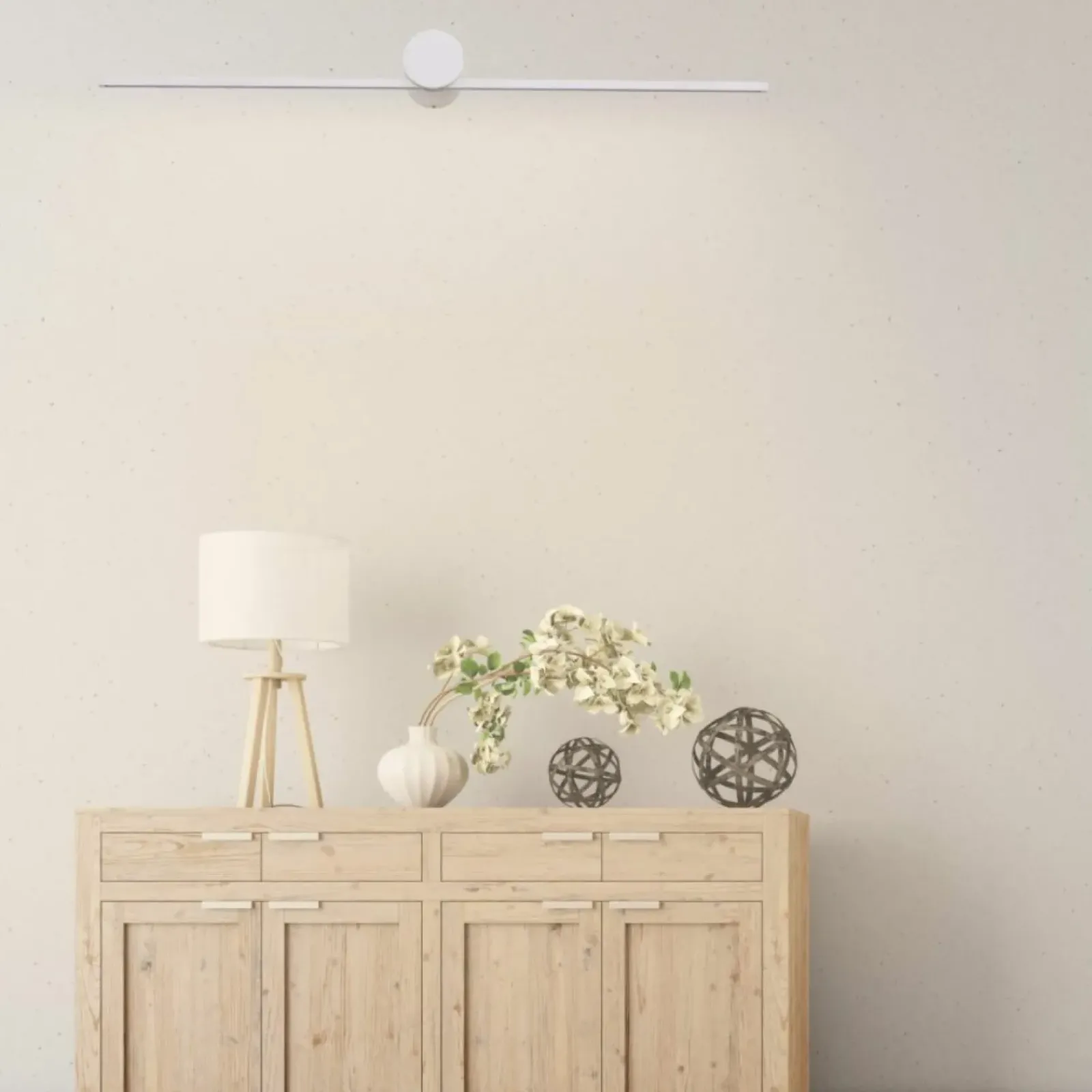 Sklep Kaja Szeroki, biały kinkiet nad obraz LP-777/1W L WH z serii MODERN SLIM* Lampy Led