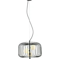 Sklep Kaja Szeroki, druciany klosz na zwisie MDM-3936/3 BK DAREN | Kaja Shop