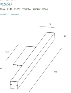 Sklep Kaja Szeroki kinkiet LED do łazienki 113cm MX W0265 LINEAR | Kaja* Lampy Led|Lampy Do Łazienki