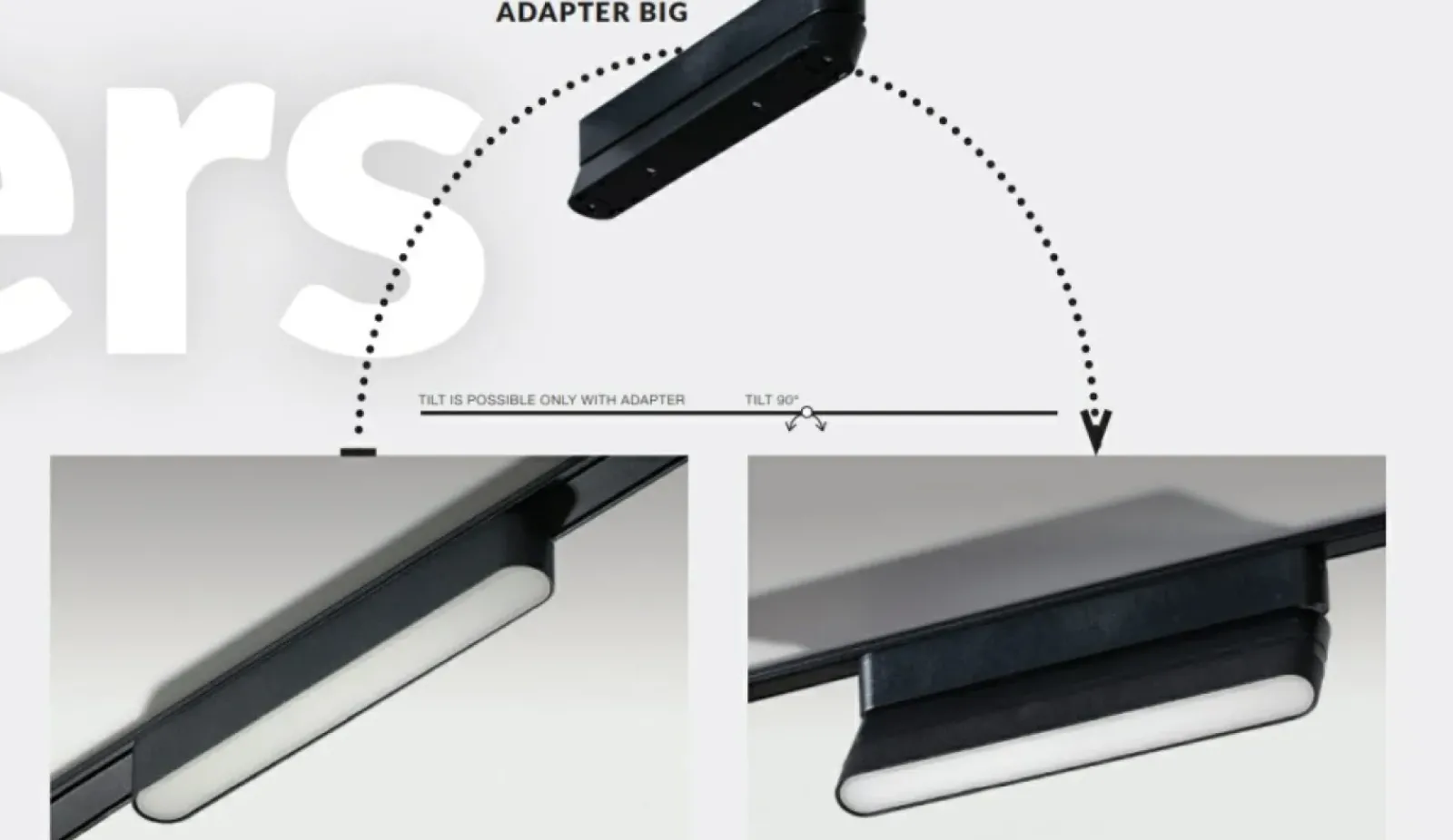 Sklep Kaja Szeroki, ruchomy adapter do szyn AZ5311 GAMMA MAGNETIC 48V | Kaja* Szynoprzewody Natynkowe