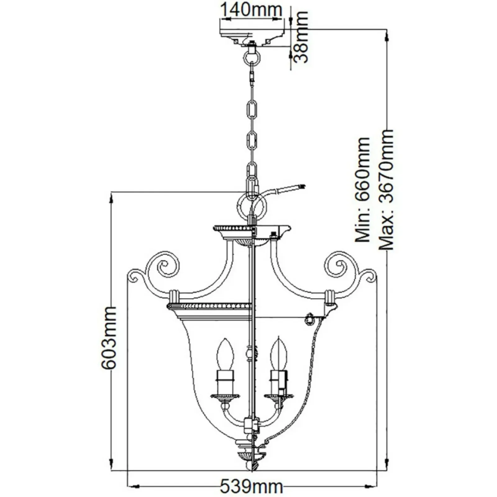 Sklep Kaja Szklana lampa wisząca, pałacowa HK-CAMBRIDGE-P-S z serii CAMBRIDGE* Randole Tradycyjne