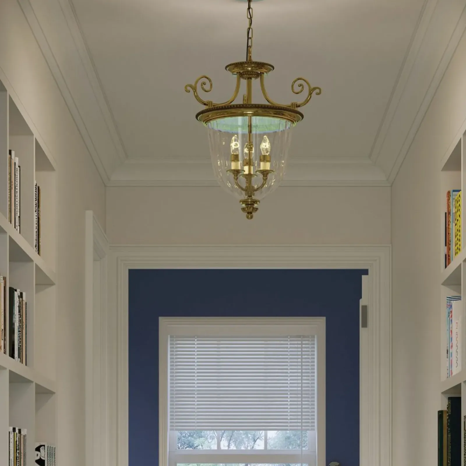 Sklep Kaja Szklana lampa wisząca, pałacowa HK-CAMBRIDGE-P-S z serii CAMBRIDGE* Randole Tradycyjne
