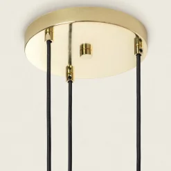 Sklep Kaja Szklana lampa wisząca w stylu art. Deco ABR-3KOLOK-A KOLORENO | Kaja bursztynowy Hot