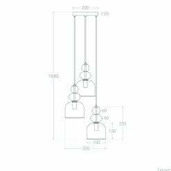 Sklep Kaja Szklana lampa wisząca w stylu art. Deco ABR-3KOLOK-A KOLORENO | Kaja bursztynowy Hot