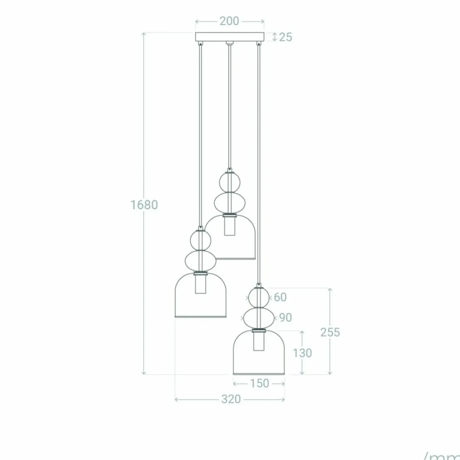 Sklep Kaja Szklana lampa wisząca w stylu art. Deco ABR-3KOLOK-A KOLORENO | Kaja bursztynowy Hot