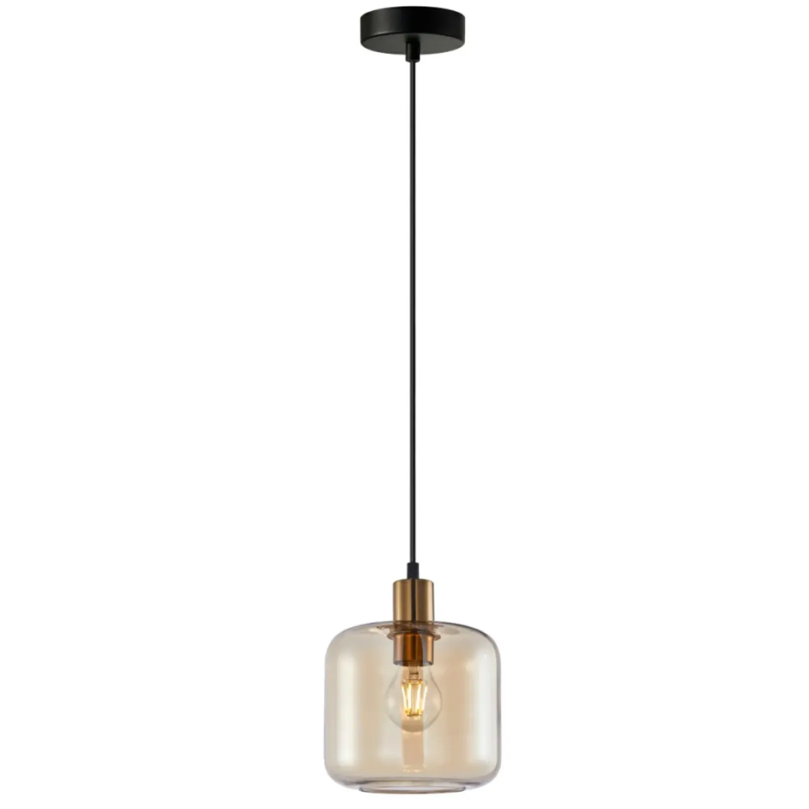 Sklep Kaja Szklana lampa wisząca z kloszem PND-29257A-1-BRO-AMB z serii ZONA Best