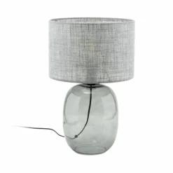 Sklep Kaja Szklana, stylowa lampa nocna na szafkę TK 5987 MELODY GRAPHITE | Kaja* Lampki Stołowe Z Abażurem|Tradycyjne Lampki Stołowe
