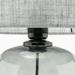 Sklep Kaja Szklana, stylowa lampa nocna na szafkę TK 5987 MELODY GRAPHITE | Kaja* Lampki Stołowe Z Abażurem|Tradycyjne Lampki Stołowe