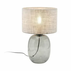 Sklep Kaja Szklana, stylowa lampa nocna na szafkę TK 5987 MELODY GRAPHITE | Kaja* Lampki Stołowe Z Abażurem|Tradycyjne Lampki Stołowe