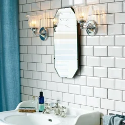 Sklep Kaja Szklany kinkiet, chromowana oprawa BATH-AUSTEN1-PC z serii AUSTEN* Kinkiety Tradycyjne