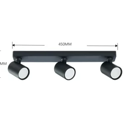 Sklep Kaja Szyna z reflektorami, do korytarza LP-731/3W BK SNOW | Kaja Best Sale