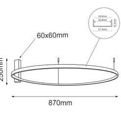Sklep Kaja Techniczna lampa sufitowa LED ⌀87cm 3000K ANT 1340 z serii AGA* Lampy Led|Plafony Nowoczesne