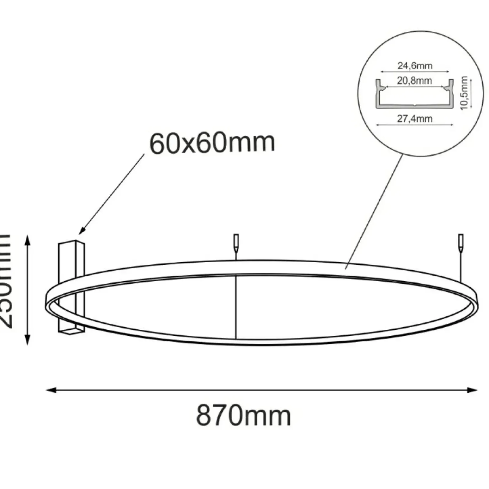 Sklep Kaja Techniczna lampa sufitowa LED ⌀87cm 3000K ANT 1340 z serii AGA* Lampy Led|Plafony Nowoczesne