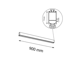 Sklep Kaja Techniczna lampa sufitowa plafon 90cm 4000K ANT 8659 NUMATA | Kaja* Lampy Led|Plafony Nowoczesne