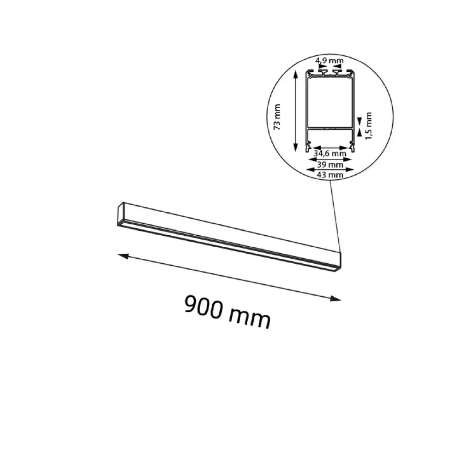 Sklep Kaja Techniczna lampa sufitowa plafon 90cm 4000K ANT 8659 NUMATA | Kaja* Lampy Led|Plafony Nowoczesne