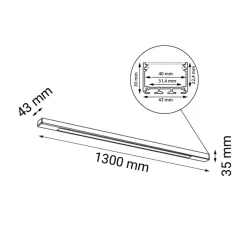 Sklep Kaja Techniczny, ledowy plafon do holu 130cm 3000K ANT 1956 HAKODA | Kaja* Lampy Led|Plafony Nowoczesne