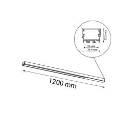 Sklep Kaja Techniczny plafon do korytarza 120cm 3000K ANT 1809 HIATE | Kaja* Lampy Led|Plafony Nowoczesne