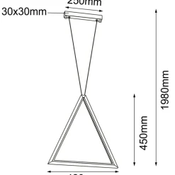 Sklep Kaja Trójkątna lampa wisząca ze światłem LED ANT 5076 IKUNA | Kaja Shop