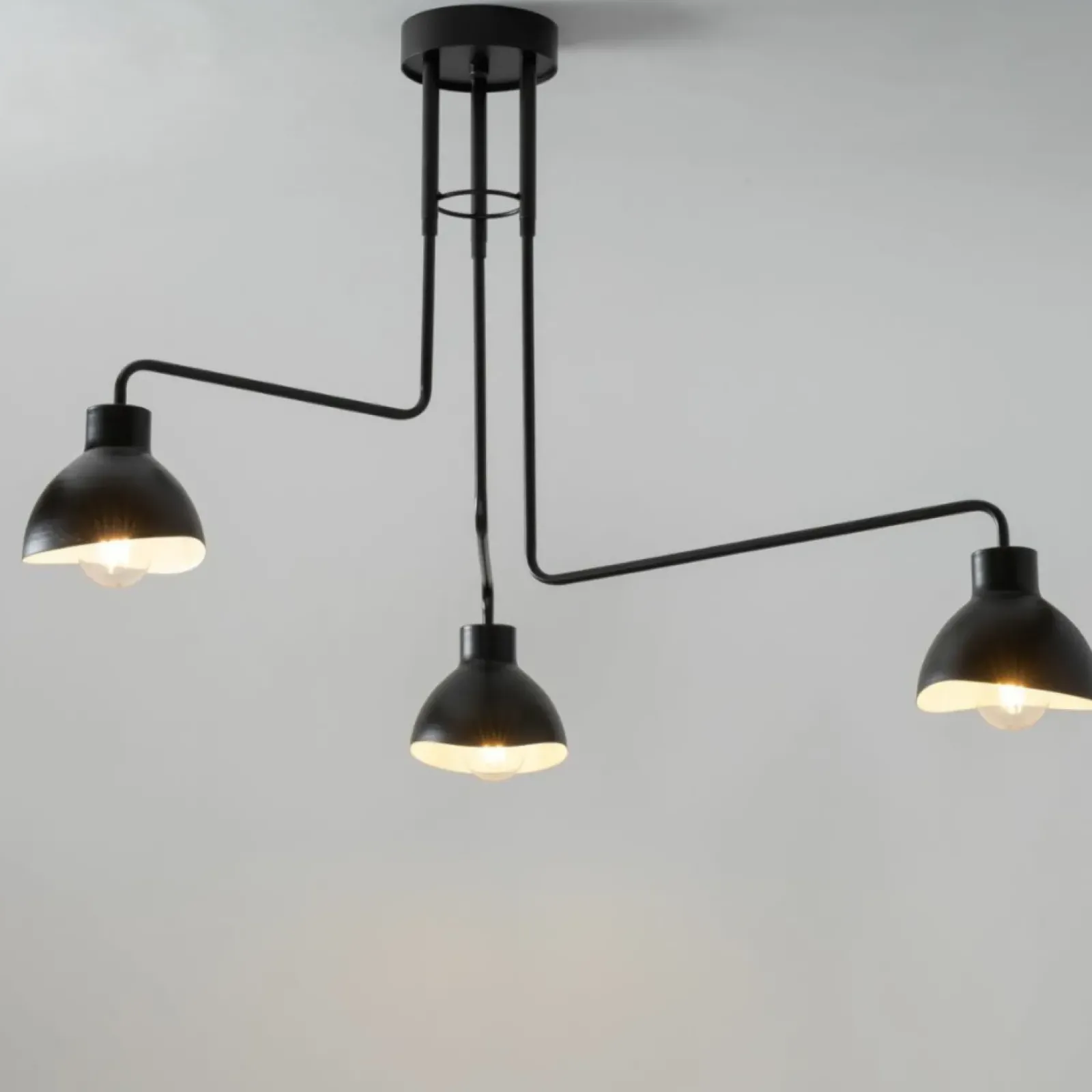 Sklep Kaja Trójramienna, czarna, industrialna lampa sufitowa SIG 32449 HOLI Clearance