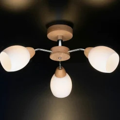 Sklep Kaja Trójramienna, drewniana lampa do sypialni 8320374 PARMA WOOD | Kaja* Randole Tradycyjne