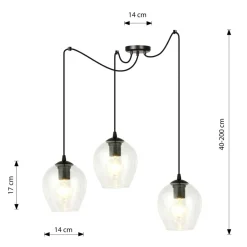 Sklep Kaja Trójramienna lampa wisząca pająk do podwieszania 756/3 LEVEL | Kaja Sale