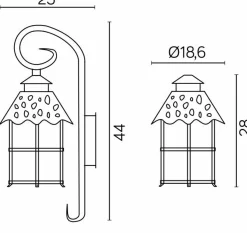 Sklep Kaja Unikalna lampa, kinkiet elewacyjny, ozdobny K 3012/1/R z serii TOLEDO | Kaja Ośw* Kinkiety Ogrodowe