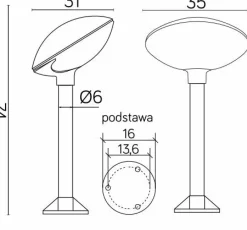 Sklep Kaja Unikalna lampa ogrodowa, wysokość 55cm TAO 3 z serii TAO | Kaja Oświetlenie* Lampy Ogrodowe Stojące