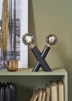 Sklep Kaja Unikalna lampa stołowa z czarną oprawą 108052 | Kaja Oświetlenie* Nowoczesne Lampki Stołowe