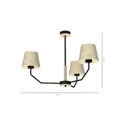 Sklep Kaja Unikalna lampa sufitowa z trzema abażurami MLP7276 z serii ETNA | Kaja Oświetlen czarny Outlet