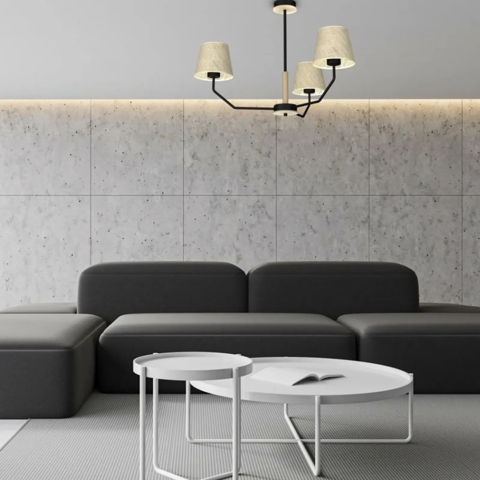 Sklep Kaja Unikalna lampa sufitowa z trzema abażurami MLP7276 z serii ETNA | Kaja Oświetlen czarny Outlet
