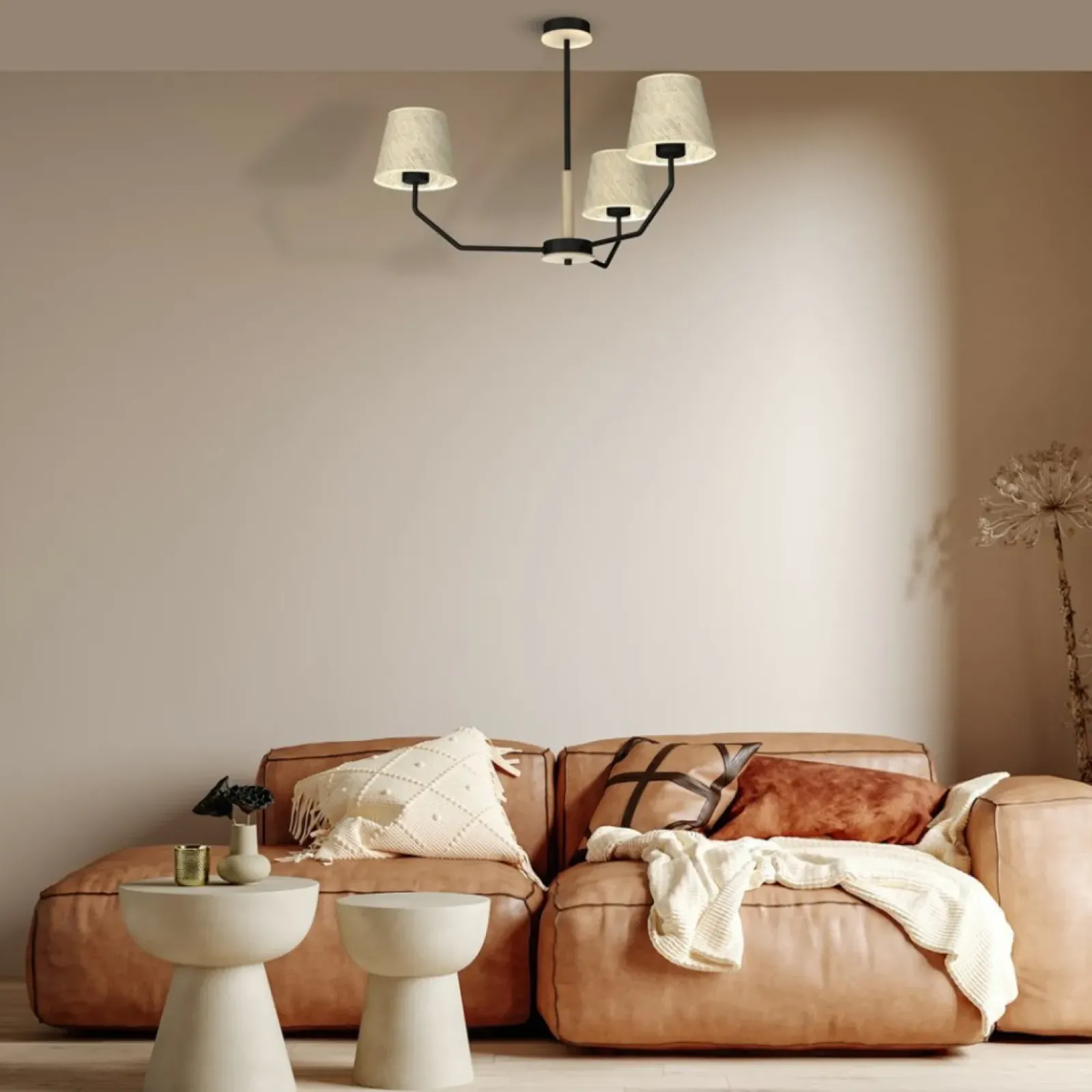 Sklep Kaja Unikalna lampa sufitowa z trzema abażurami MLP7276 z serii ETNA | Kaja Oświetlen czarny Outlet