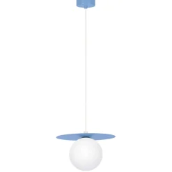 Sklep Kaja Unikalna, niebieska lampa wisząca z kloszem K-5445 z serii ROBIN New