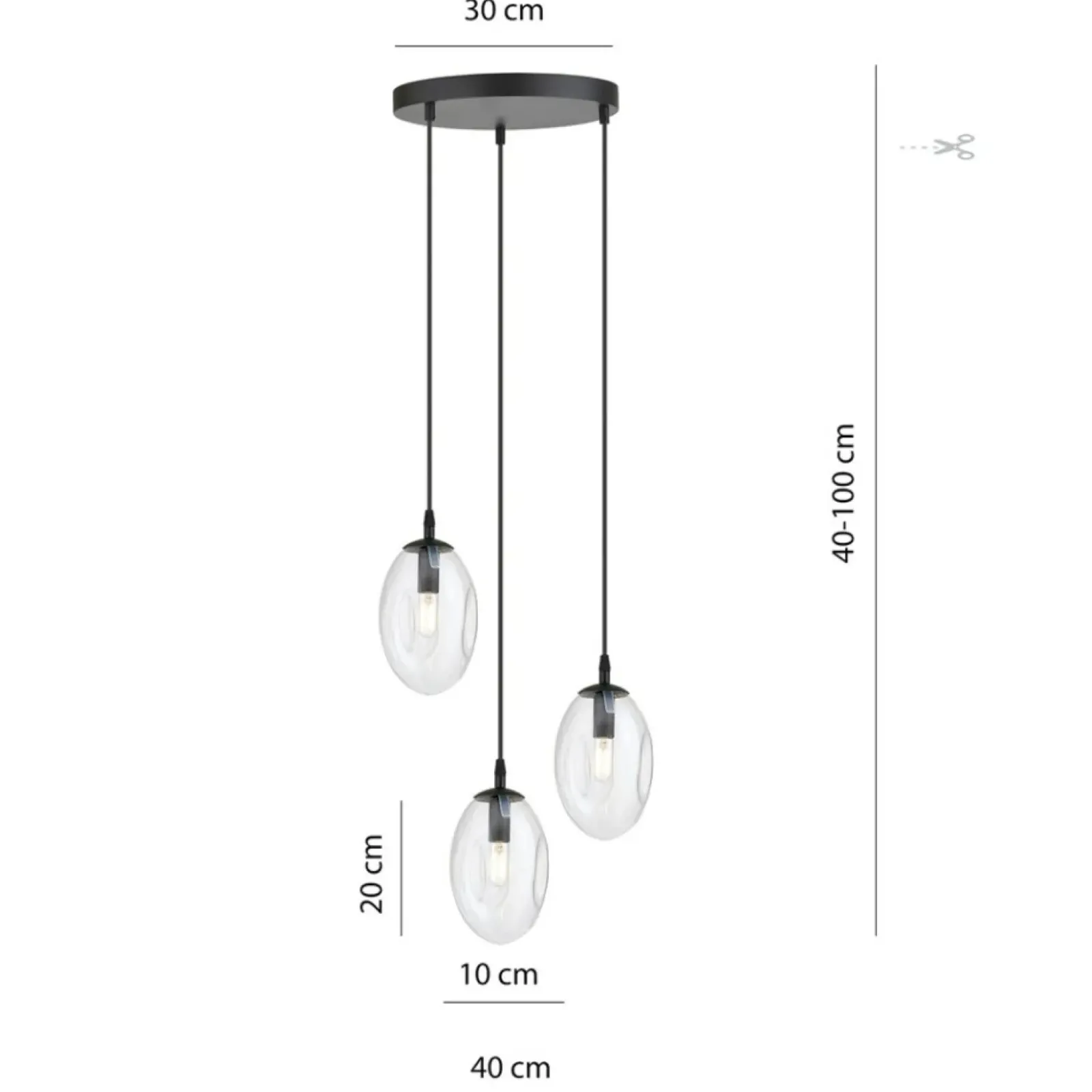 Sklep Kaja Uniwersalna lampa z przezroczystymi kloszami 1265/3PREM z serii ASTRAL Clearance